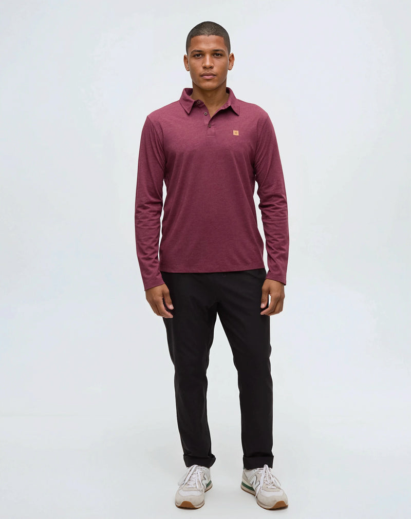 Burgundy-Regular-TreeBlend-Longsleeve-Polo
