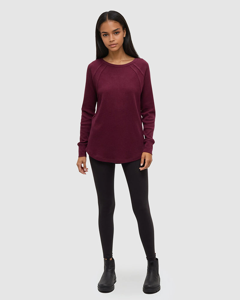 Burgundy-Relax-Treewaffle-Longsleeve-Shirt