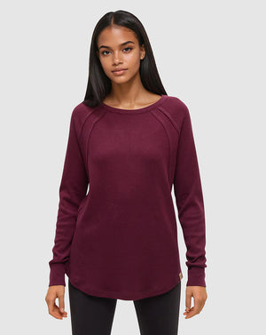 Burgundy-Relax-Treewaffle-Longsleeve-Shirt