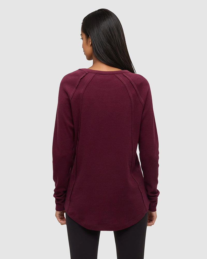 Burgundy-Relax-Treewaffle-Longsleeve-Shirt