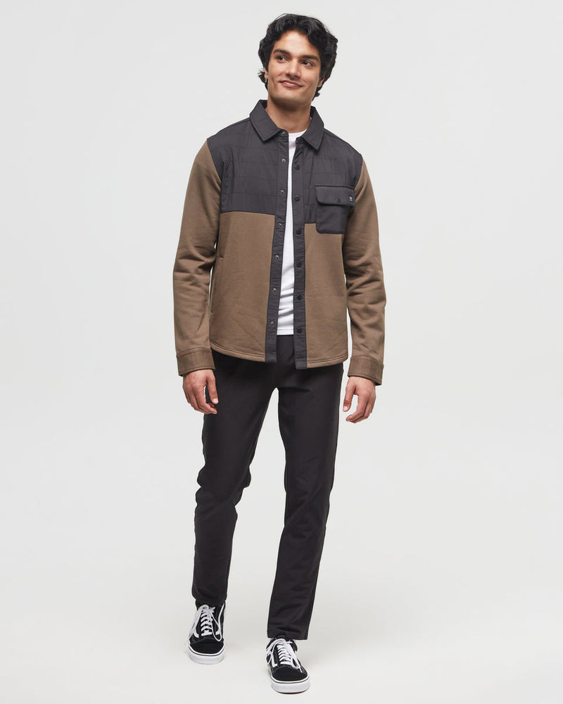 Green-Color-Block-Fleece-Shirt-Jacket