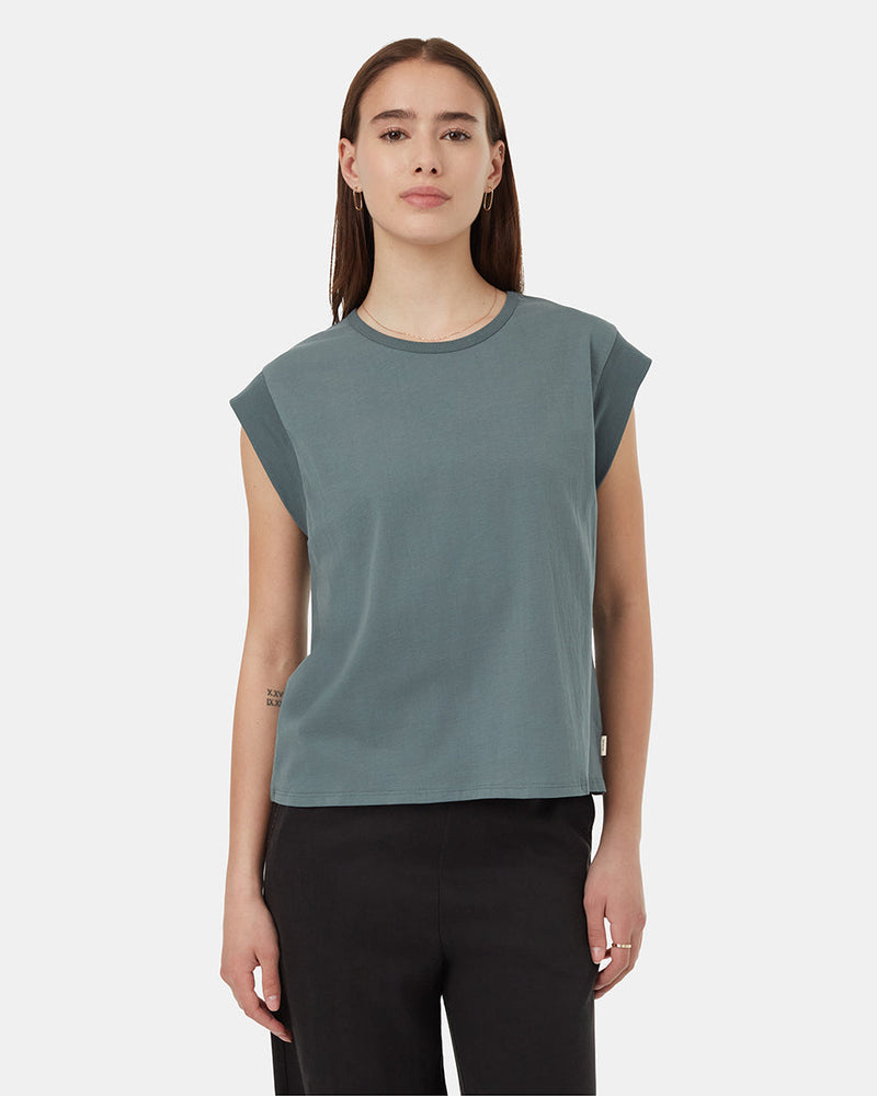 Green-Crew-Neck-Extended-Shoulder-Relaxed-Tank-Top
