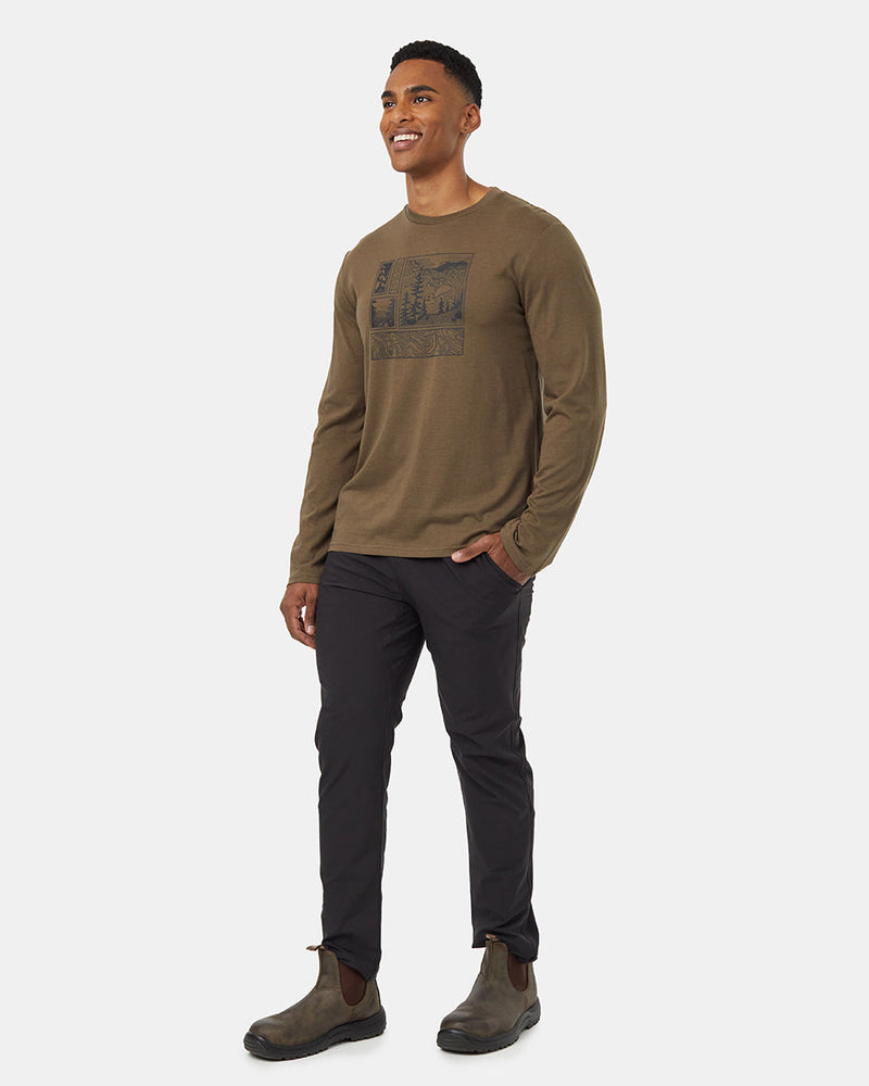 Green-Crew-Neck-Graphic-Longsleeve-T-Shirt