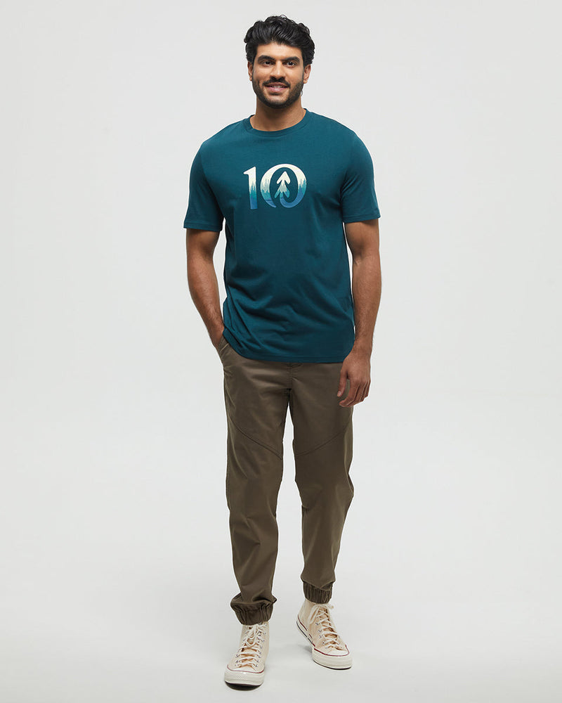 Green-Crew-Neck-Graphic-Shortsleeve-T-Shirt