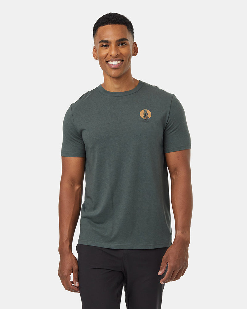 Green-Crew-Neck-Short-Sleeve-Graphic-T-Shirt