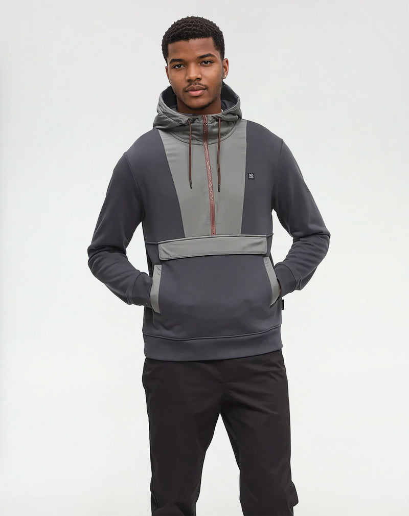 Green-Half-Zip-Regular-Fit-Fleece-Hoodie