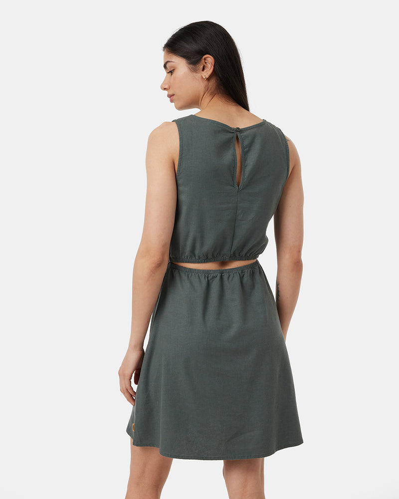 Green-Keyhole-Back-Cutout-Dress