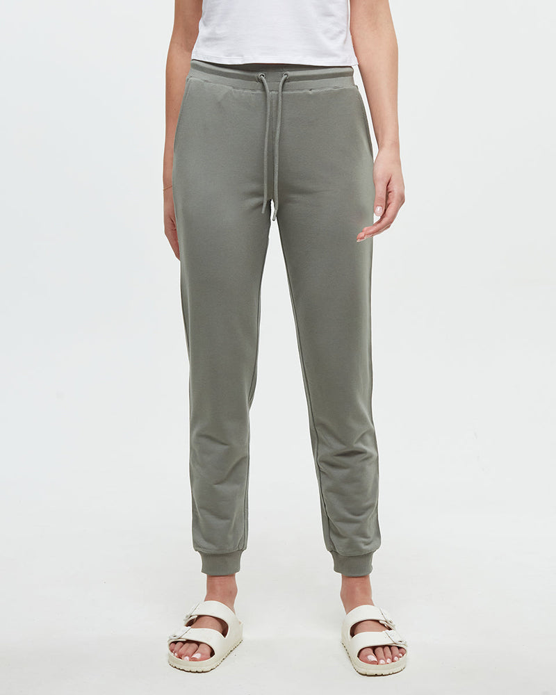 Green-Mid-Rise-Full-Length-Elastic-Cuff-Pant
