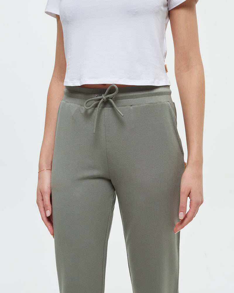 Green-Mid-Rise-Full-Length-Elastic-Cuff-Pant