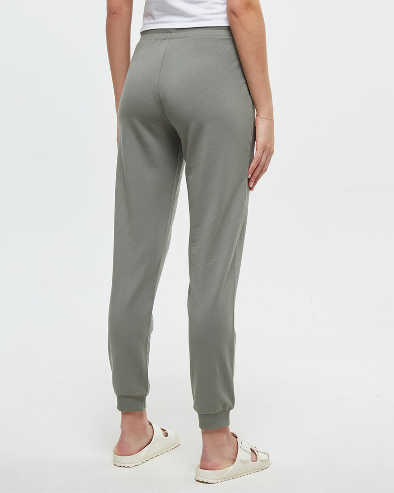 Green-Mid-Rise-Full-Length-Elastic-Cuff-Pant