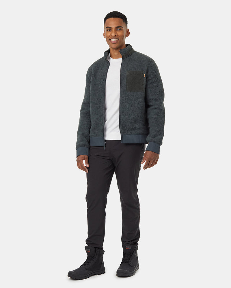 Green-Mock-Neck-Relaxed-Fit-Fleece-Zip-Up