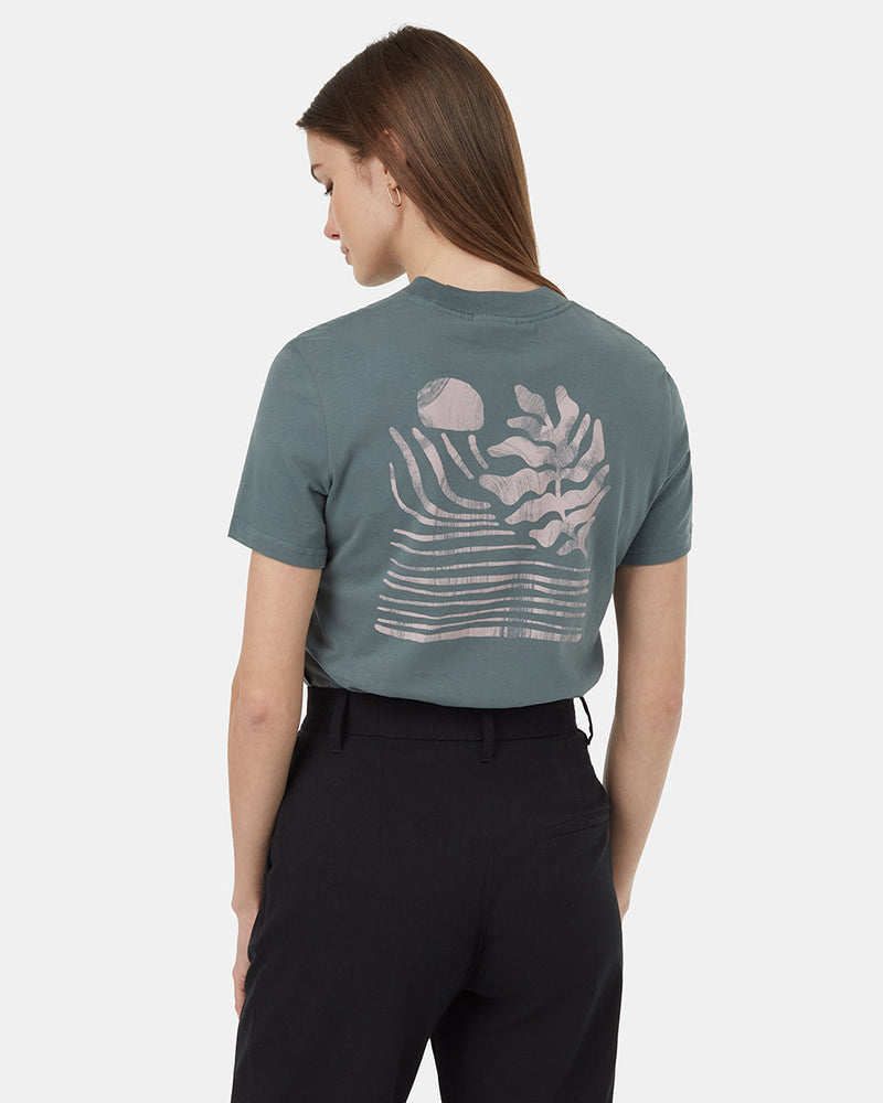 Green-Organic-Cotton-Crew-Neck-Graphic-Shortsleeve-T-Shirt