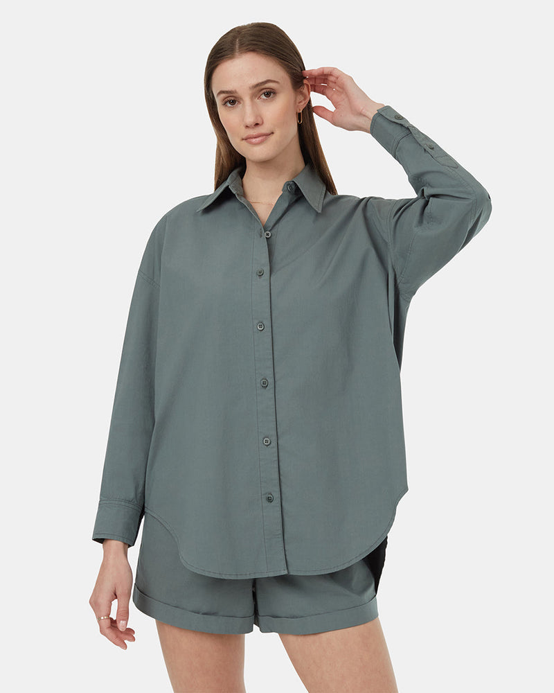 Green-Organic-Cotton-Oversized-Collared-Shirt