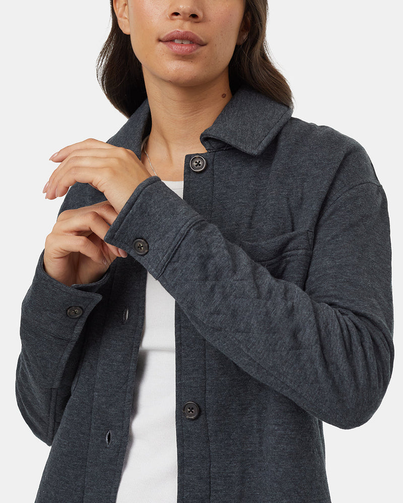Green-Quilted-Knit-Relaxed-Fit-Shirt-Jacket