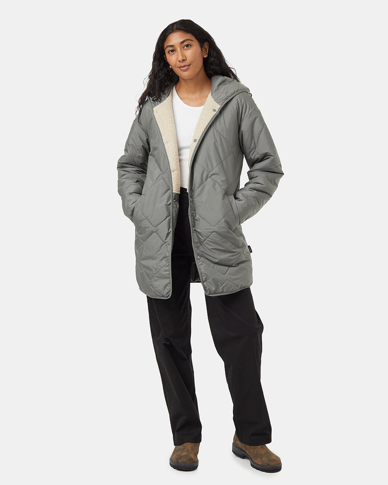 Green-Reversible-Boucle-Hooded-Jacket