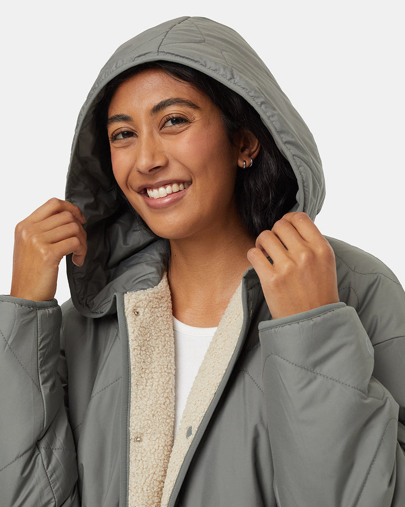 Green-Reversible-Boucle-Hooded-Jacket