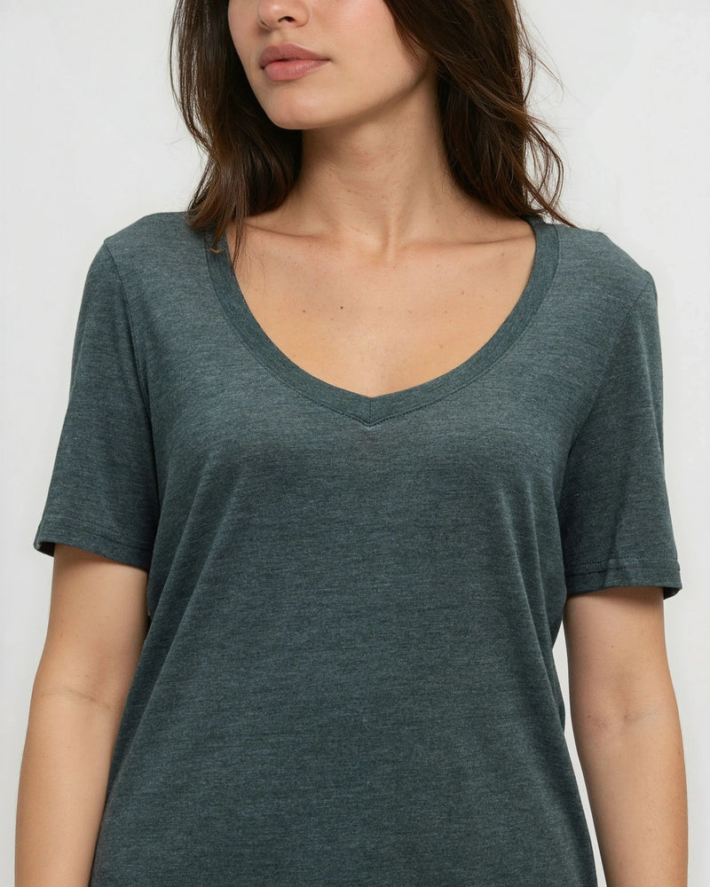 Green-TreeBlend-V-Neck-T-Shirt
