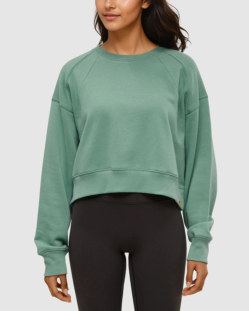 Green-TreeFleece-Oversized-Cropped-Crew