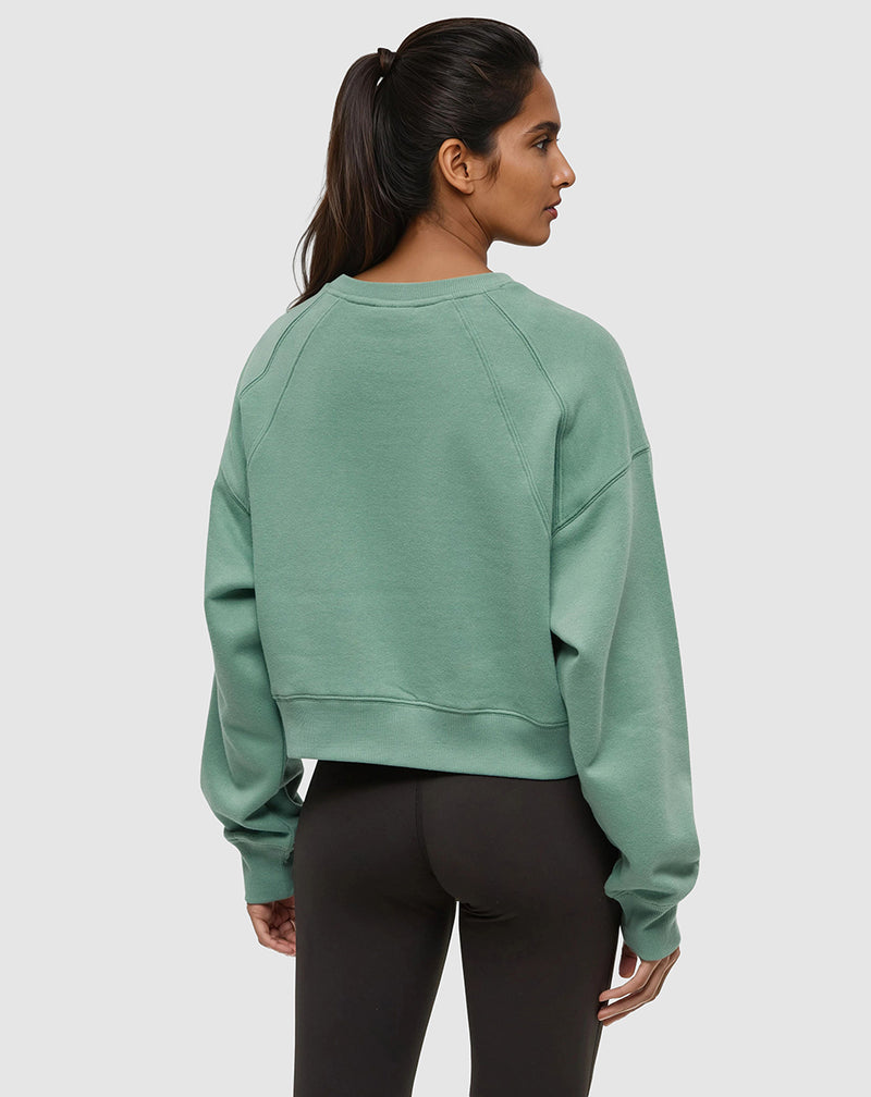 Green-TreeFleece-Oversized-Cropped-Crew