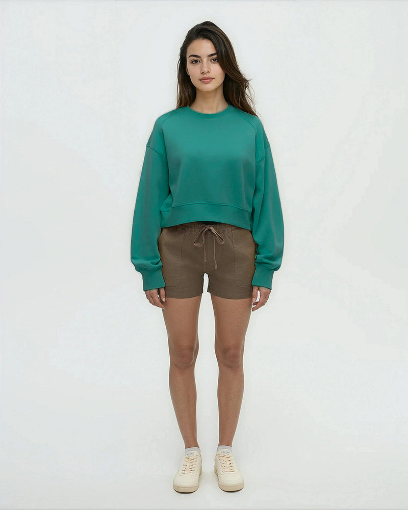 Green-TreeFleece-Oversized-Cropped-Crew