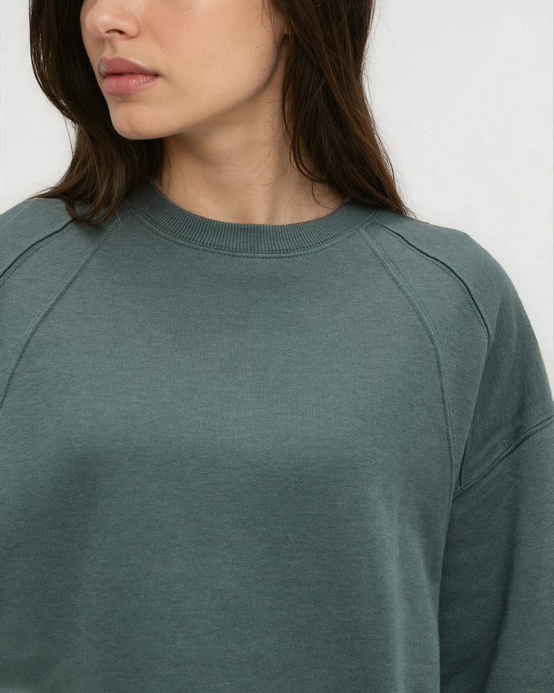 Green-TreeFleece-Oversized-Cropped-Crew