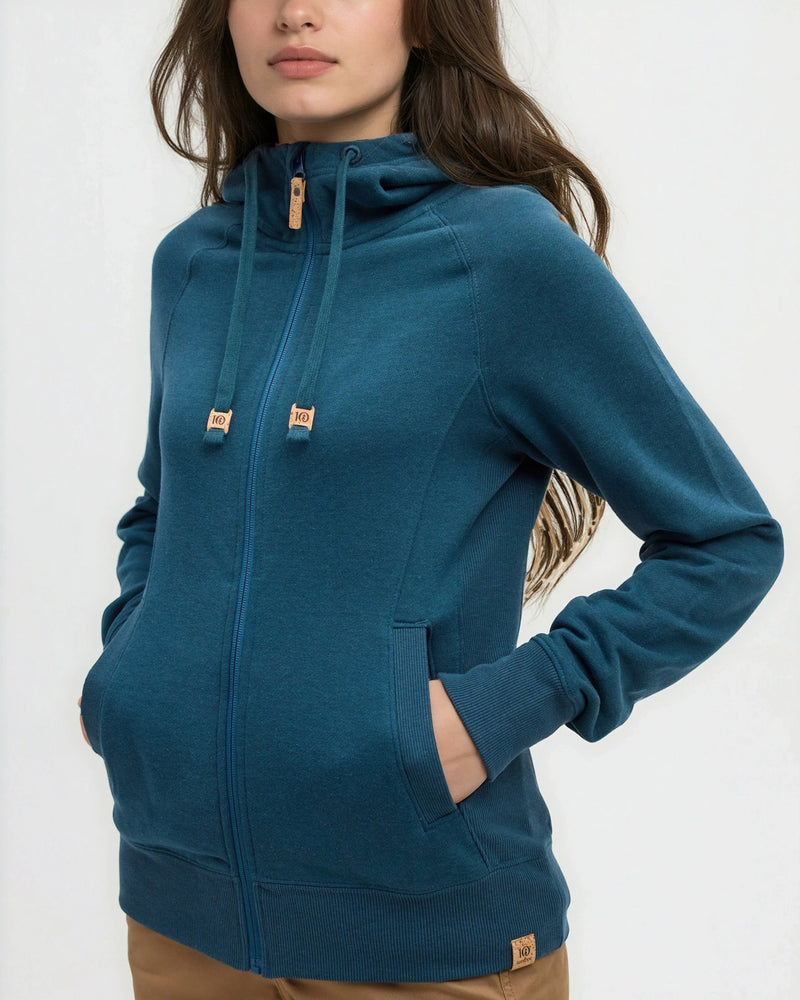 Green-TreeFleece-Rib-Panel-Raglan-Zip-Hoodie