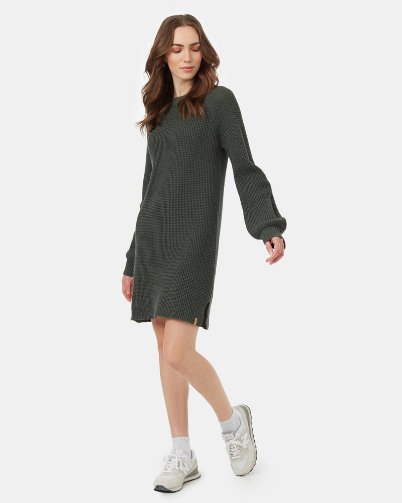 Green-Womens-Cotton-Sweater-Dress