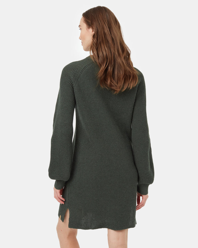 Green-Womens-Cotton-Sweater-Dress