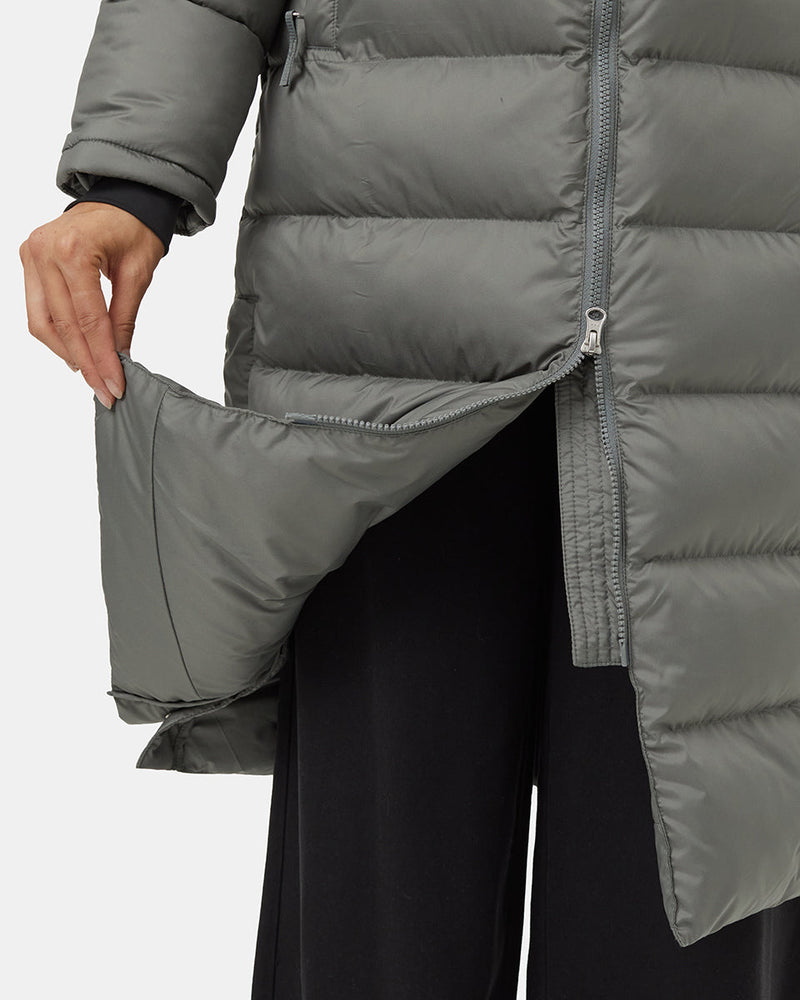 Green-Womens-Long-Puffer-Jacket