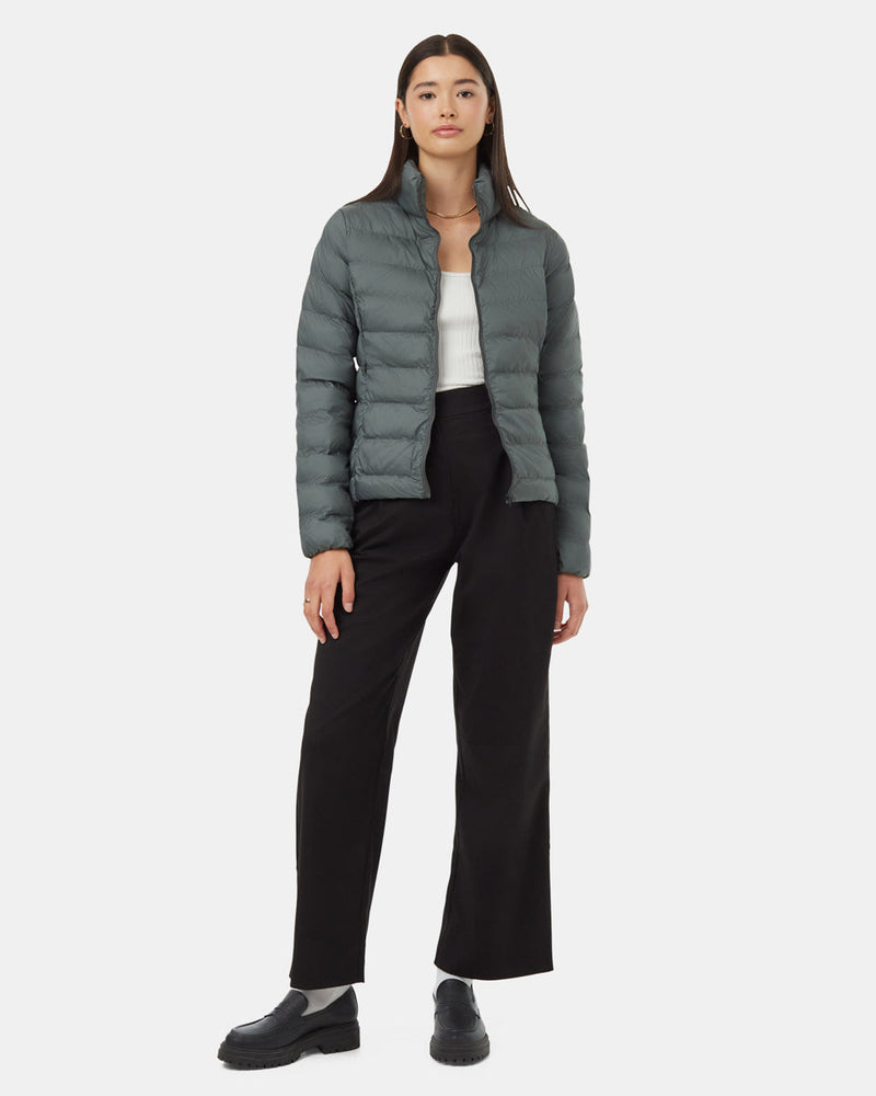 Green-Womens-Water-Repellent-Puffer-Jacket *Model is 5'10" , wearing size S