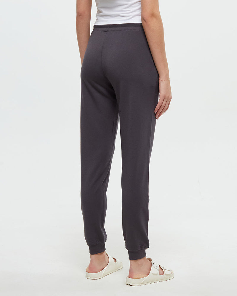 Grey-Mid-Rise-Full-Length-Elastic-Cuff-Pant