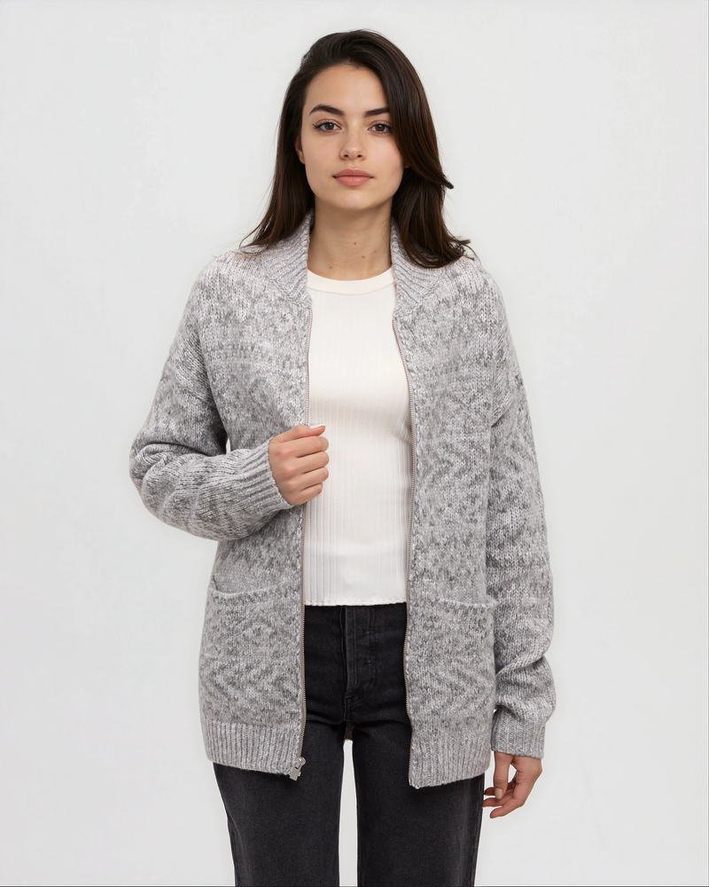 Grey-Women_s-Zippered-Cardigan