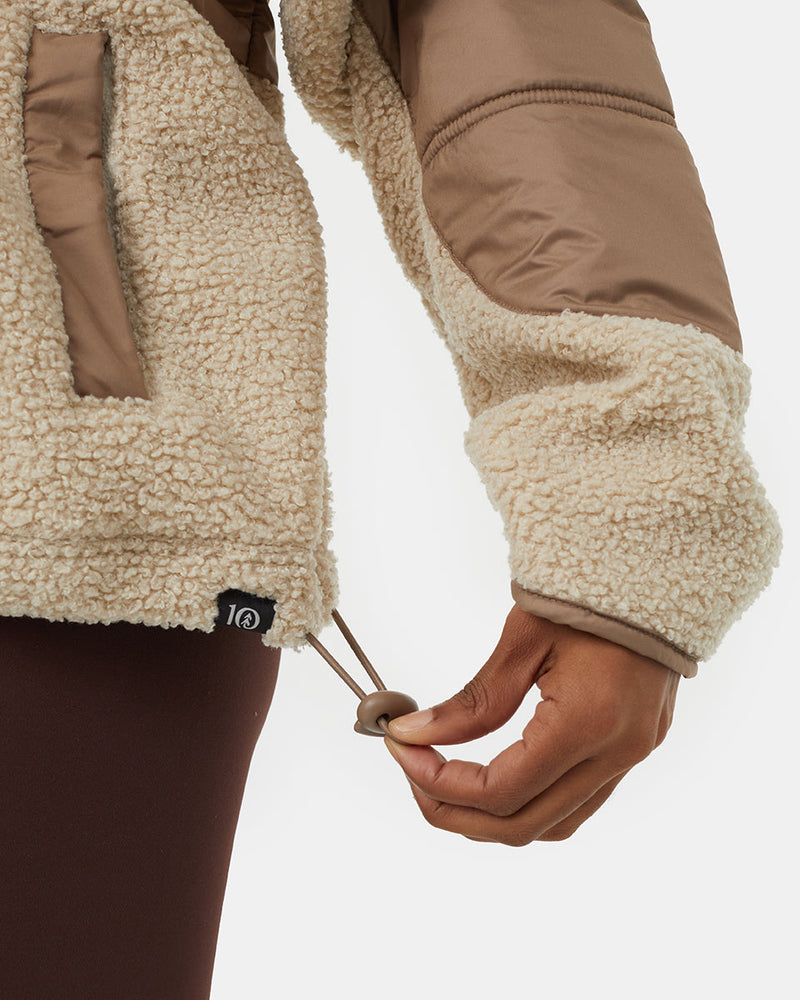 Oatmeal-Boucle-Oversized-Fit-Fleece-Hoodie