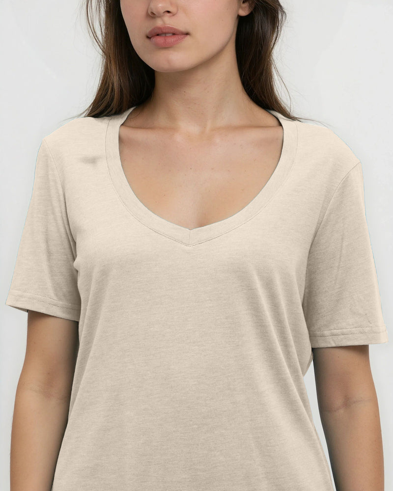 Oatmeal-TreeBlend-V-Neck-T-Shirt