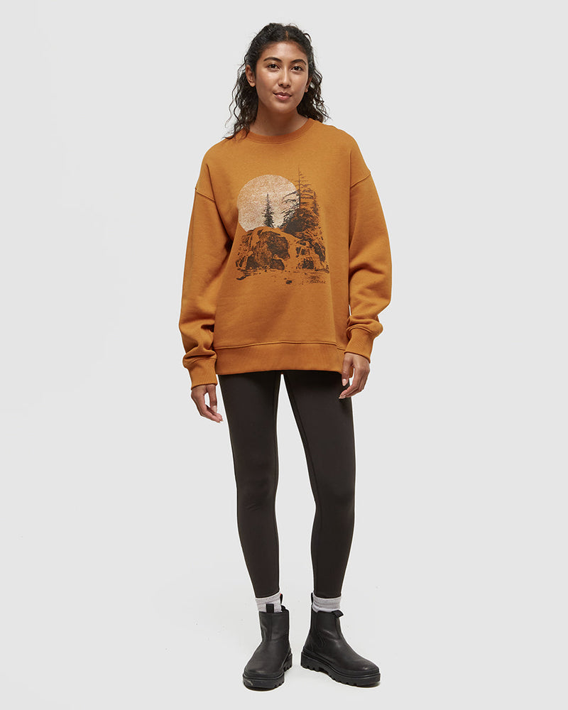 Orange-Crew-Neck-Graphic-Longsleeve-Sweatshirt