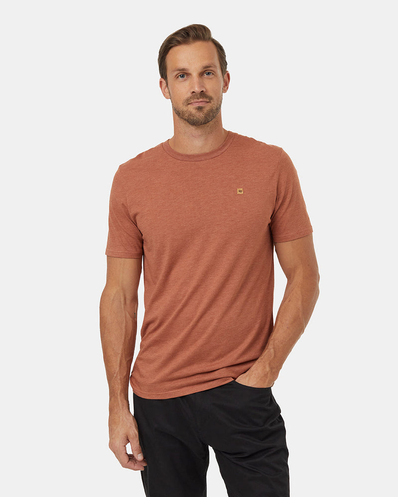 Orange-Recycled-Polyester-Crew-Neck-Tee