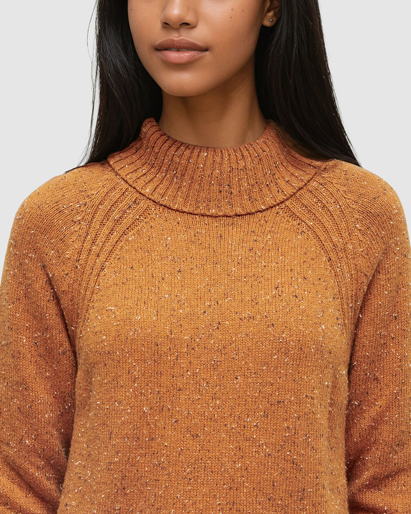 Orange-Relax-Organic-Cotton-Fleck-Woven-Sweater