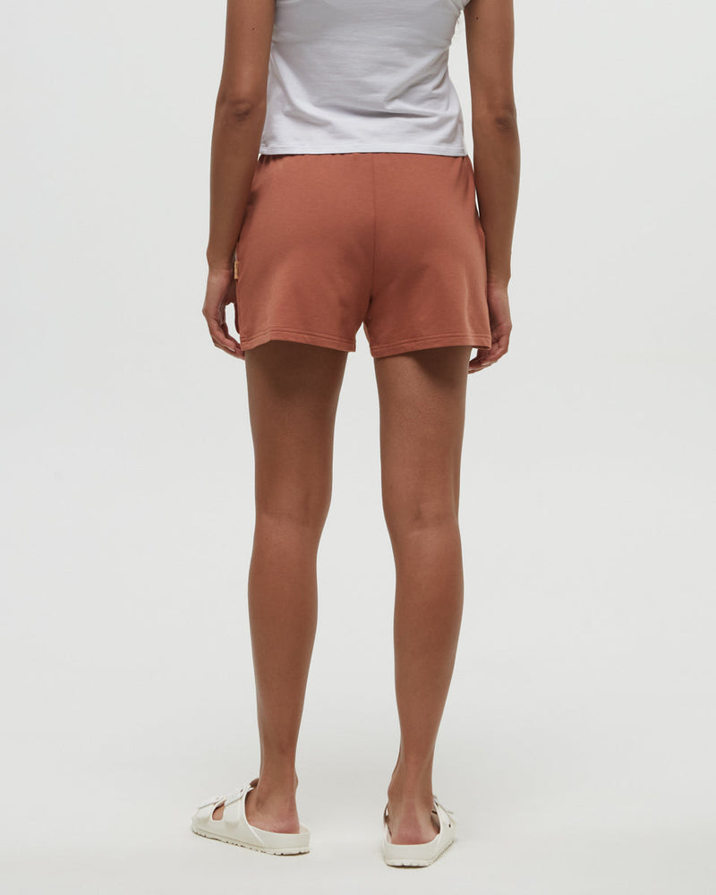 Orange-Stretchy-Mid-Rise-Shorts