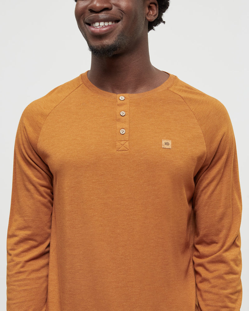 Orange-TreeBlend-Classic-Henley-Longsleeve