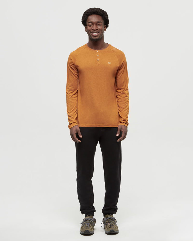 Orange-TreeBlend-Classic-Henley-Longsleeve