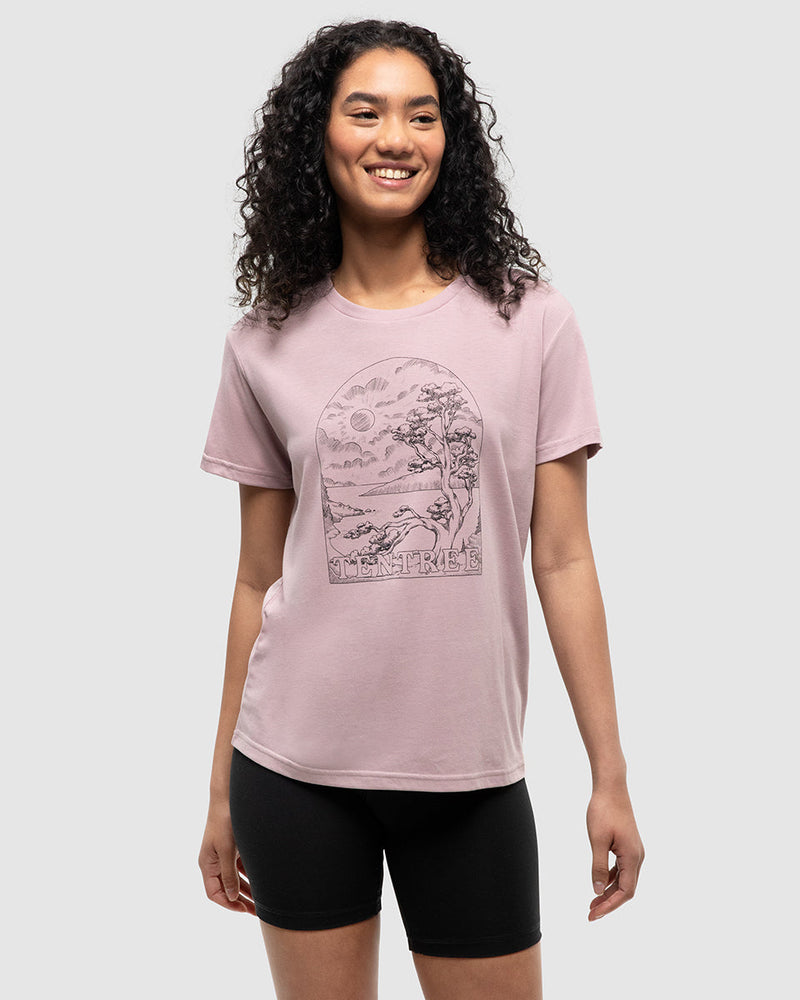 Pink-Crew-Neck-Graphic-Shortsleeve-T-Shirt