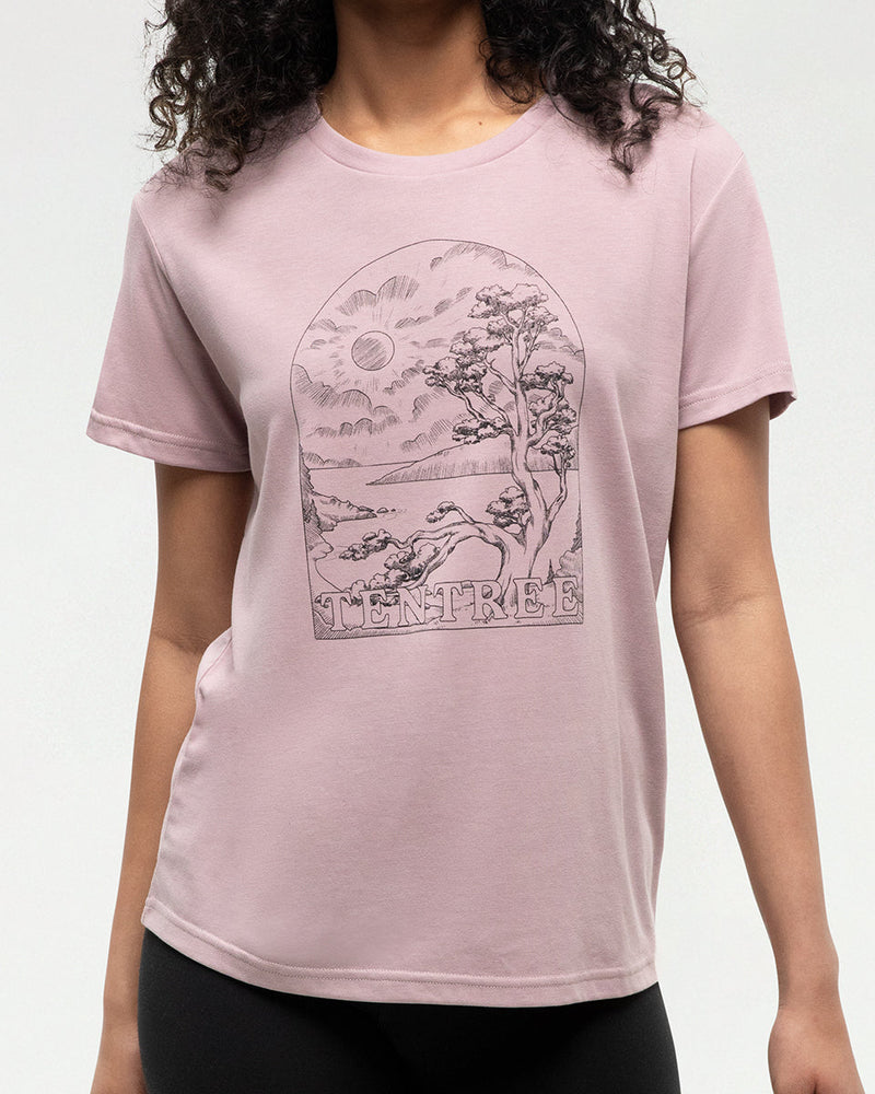 Pink-Crew-Neck-Graphic-Shortsleeve-T-Shirt