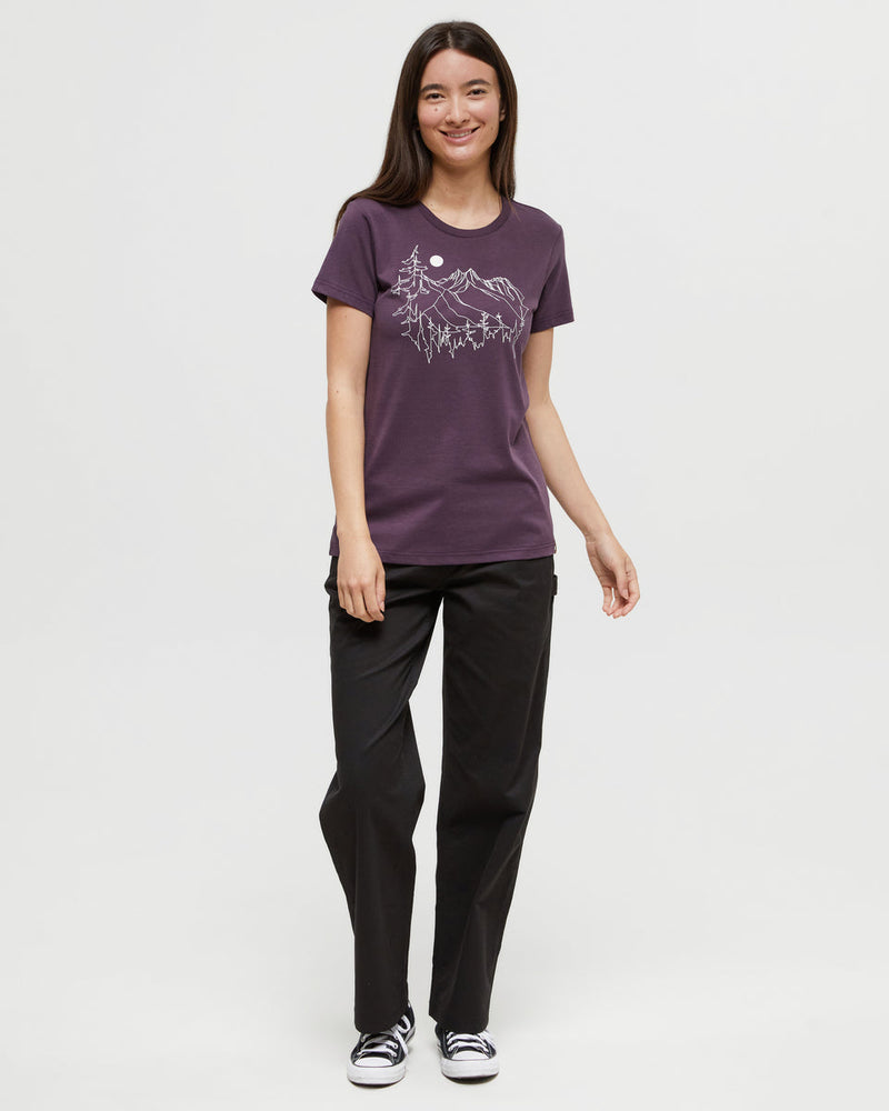 Purple-Crew-Neck-Graphic-Shortsleeve-T-Shirt