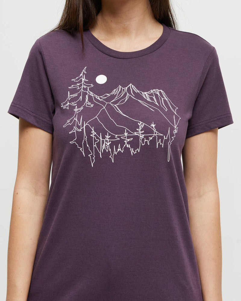 Purple-Crew-Neck-Graphic-Shortsleeve-T-Shirt