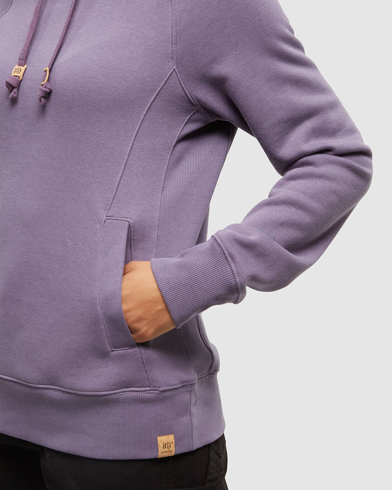 Purple-Regular-Fit-Rib-Panel-Raglan-Hoodie