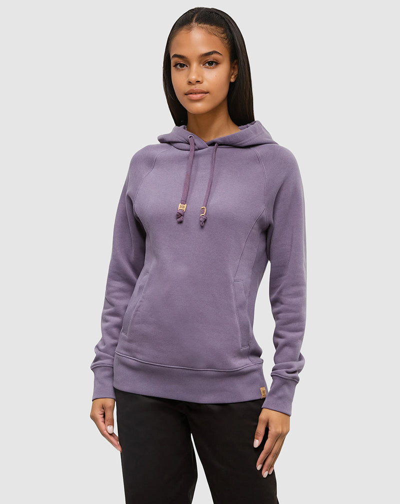 Purple-Regular-Fit-Rib-Panel-Raglan-Hoodie *Model is 5'7.5", wearing size S