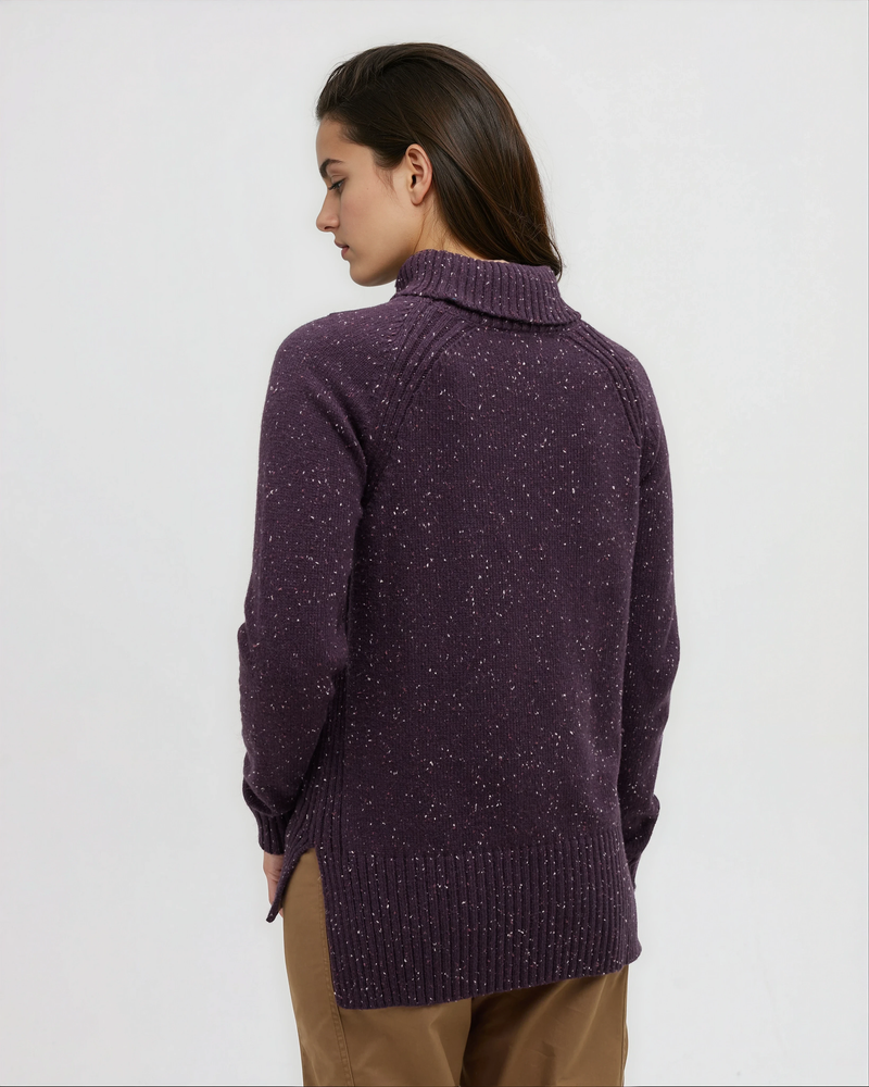 Purple-Relax-Organic-Cotton-Fleck-Woven-Sweater