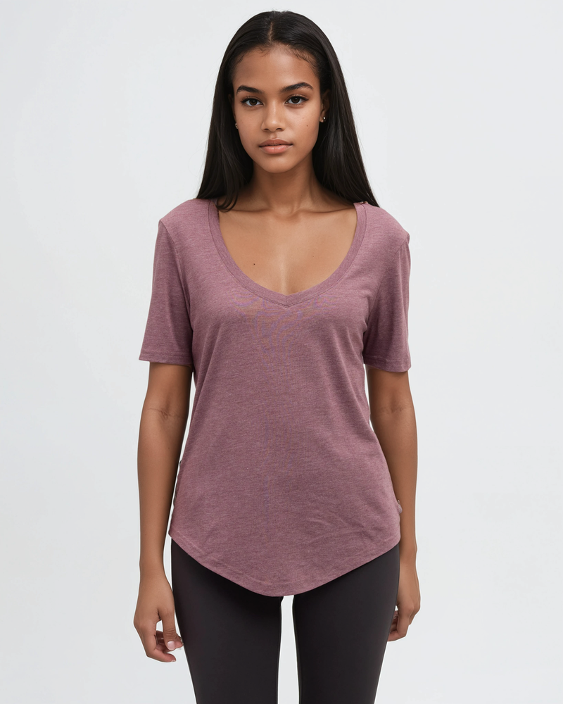 Purple-TreeBlend-V-Neck-T-Shirt