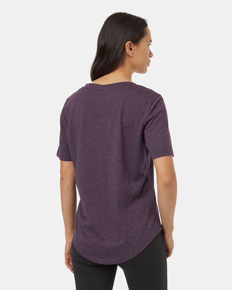 Purple-V-Neck-Short-Sleeve-T-Shirt