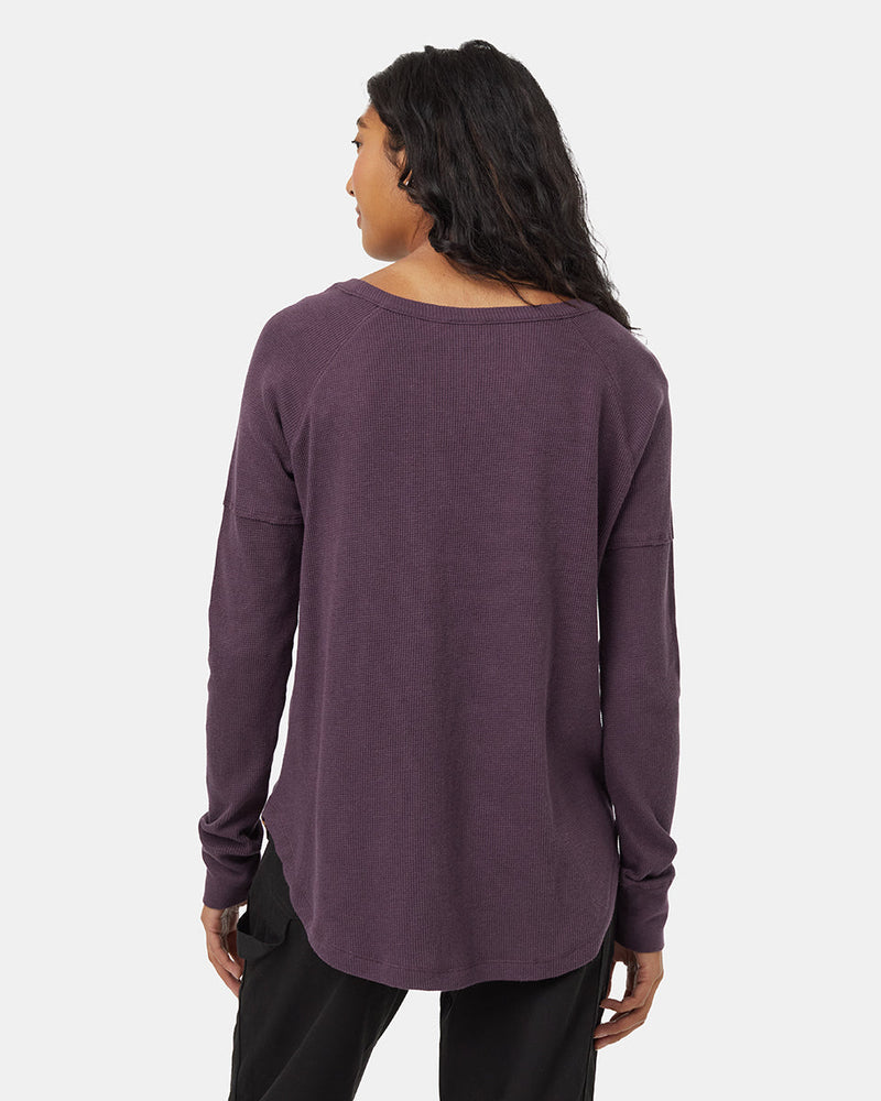 Purple-Womens-Waffle-Knit-Longsleeve-Top